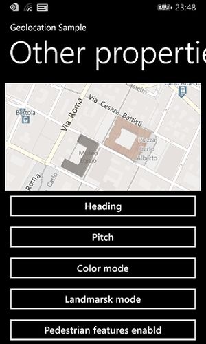 Map after tap on the button Landmarsk mode